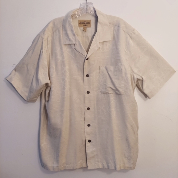 Havana Jack Cafe Other - Havana Jack Cafe Mens Large 100% Silk Cream Shirt